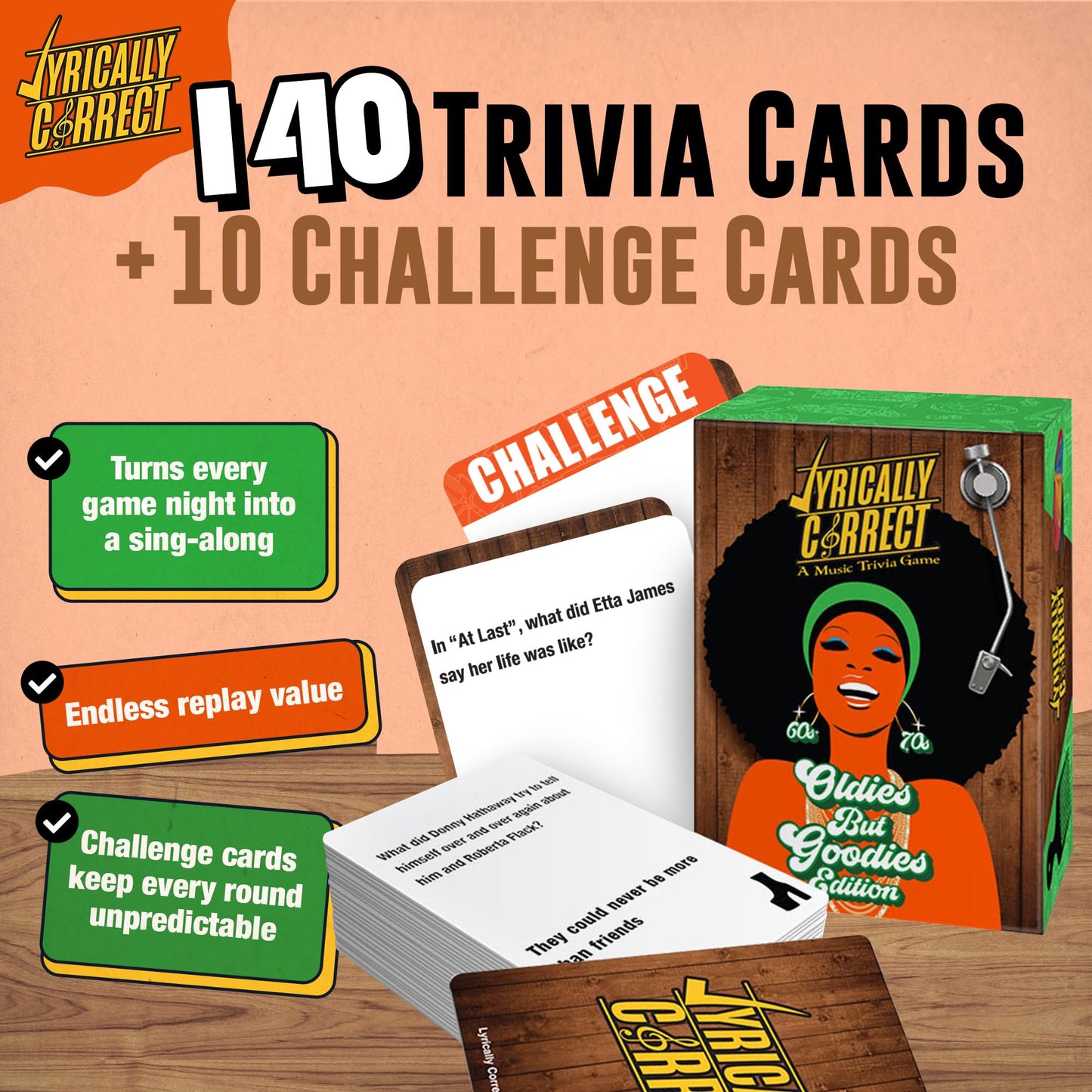 Lyrically Correct '60s & '70s Oldies But Goodies Edition - Soul, Motown & Classic Hits Music Trivia Card Game for Adults & Families