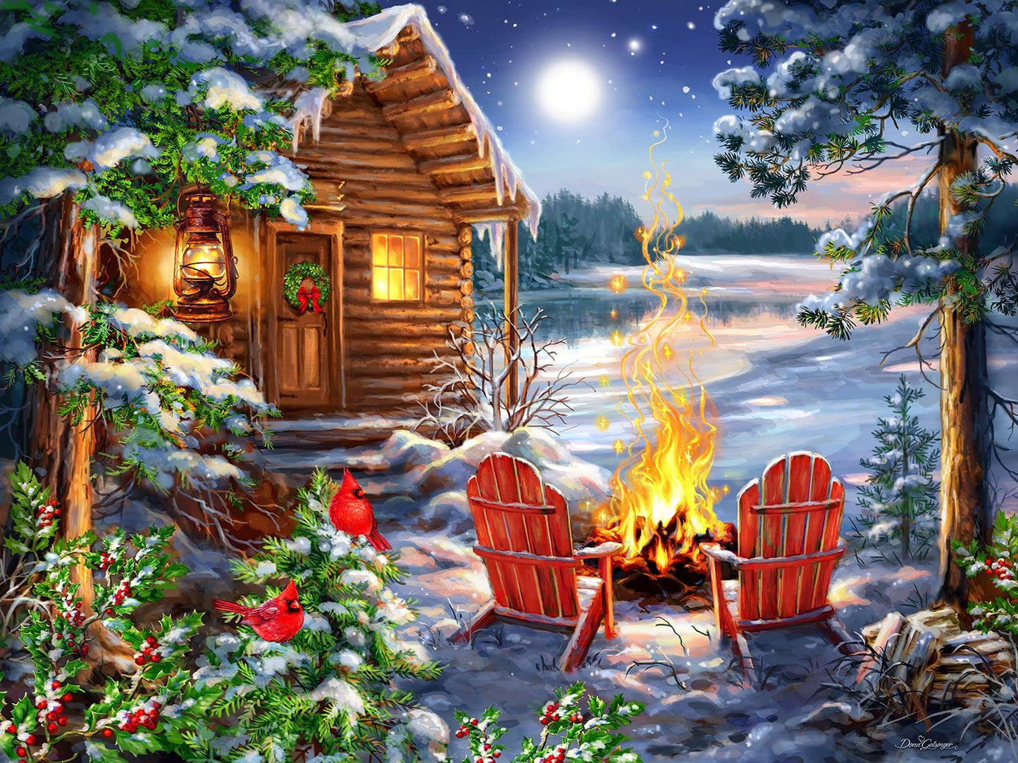 Springbok Christmas Cabin 500 Piece Jigsaw Puzzle for Adults