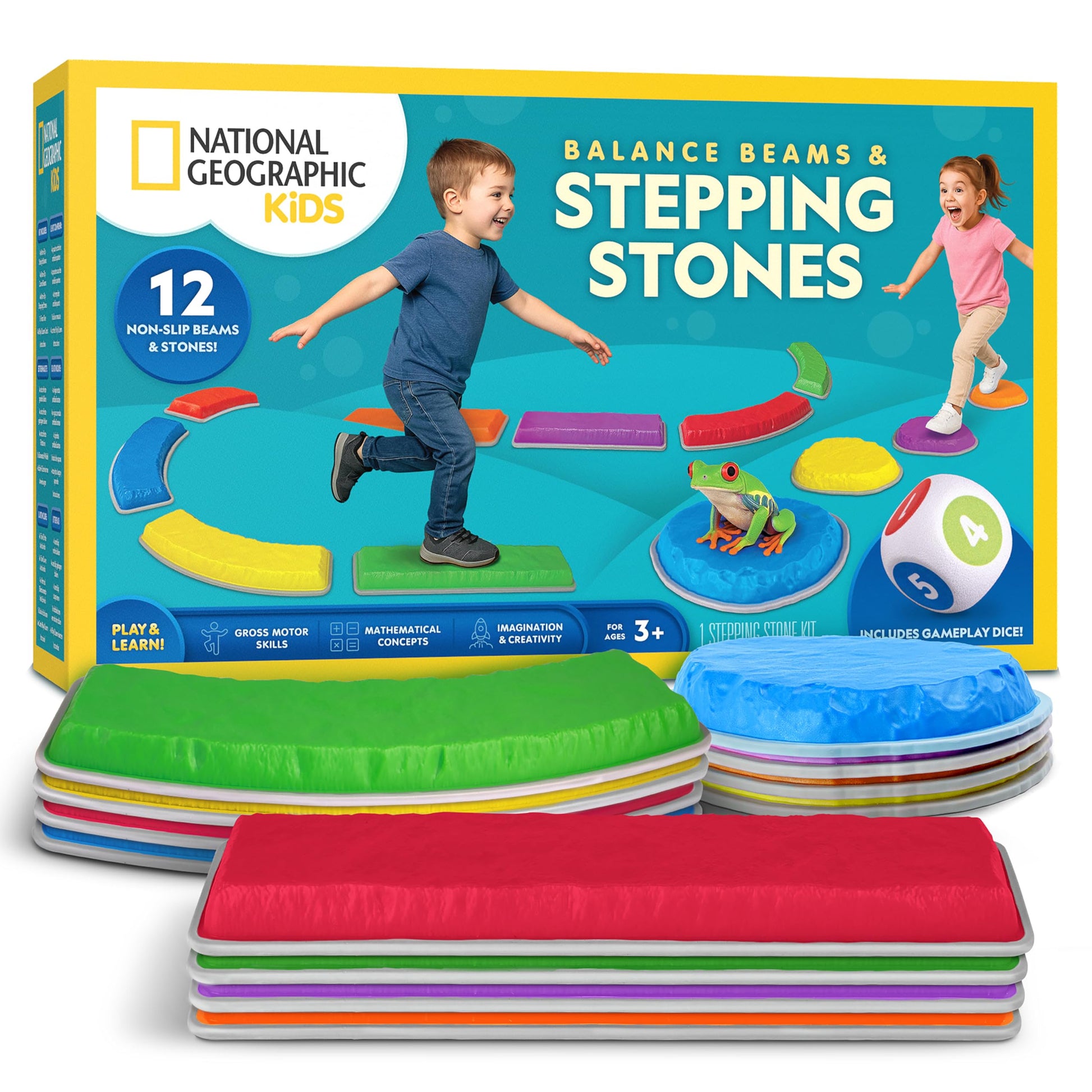 National Geographic Kids 12-Piece Balance Stepping Stones and Beams