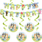 Bluey Birthday Banner and 6 Hanging Swirls | Bluey Birthday Decorations | Party Supplies | Officially Licensed