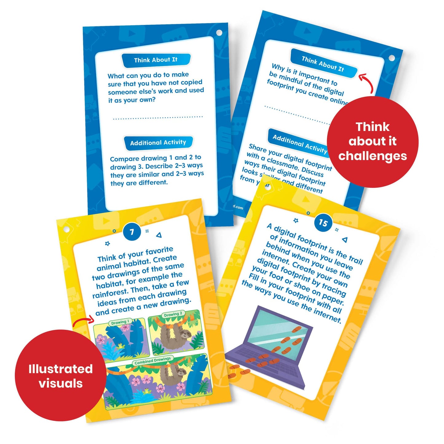 hand2mind Digital Citizenship Beginner Task Cards, Ages 5+, Computer Science & Technology for Kids 5-7, STEM Projects, STEM Activities for Classroom