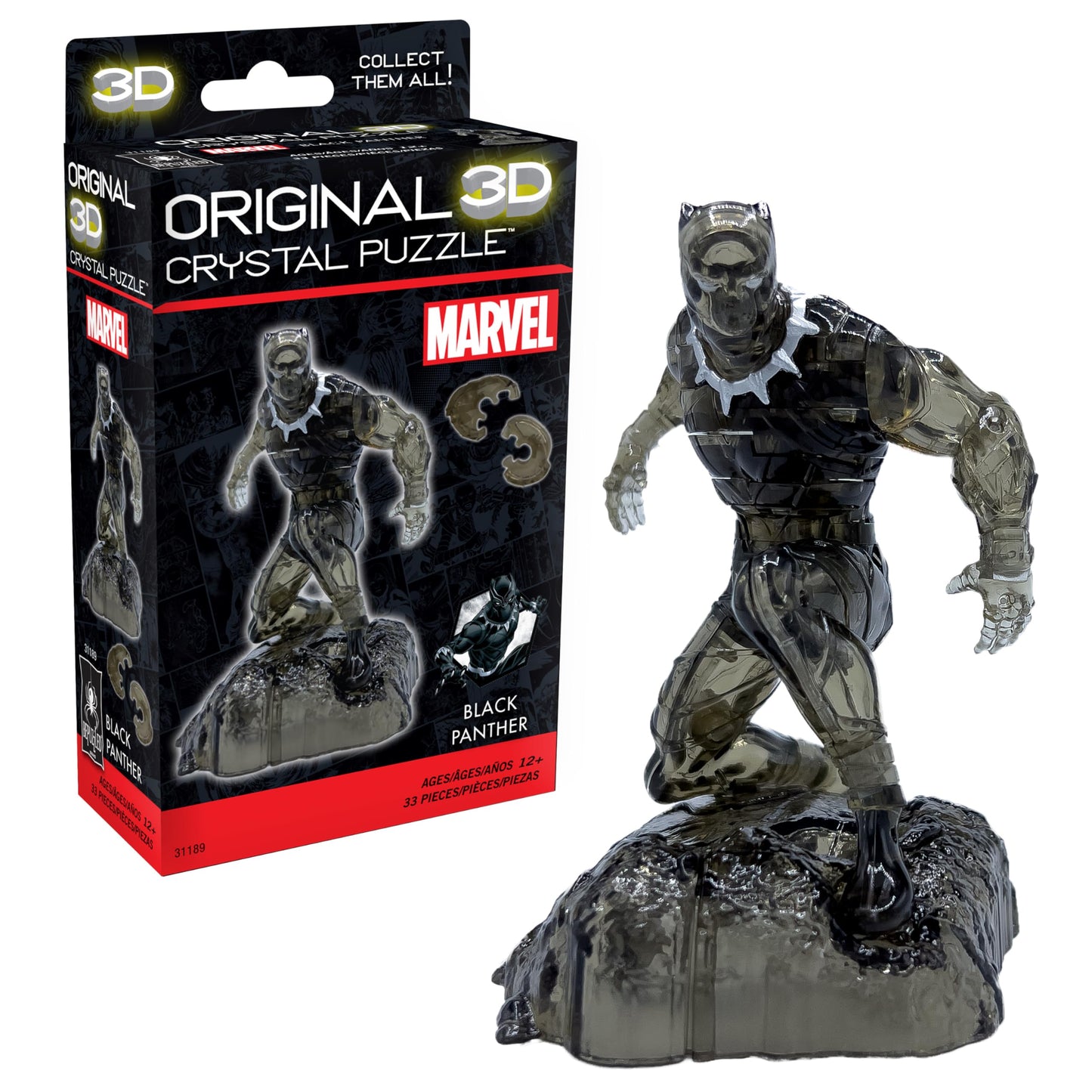 Marvel Black Panther Crystal 3D Puzzle, 33-Pc, Ages 12+