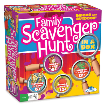Family Scavenger Hunt in A Box - Updated Version, Outset Media, Indoor & Outdoor Game for Children & Families, Search for Objects On Your Cards, 2+