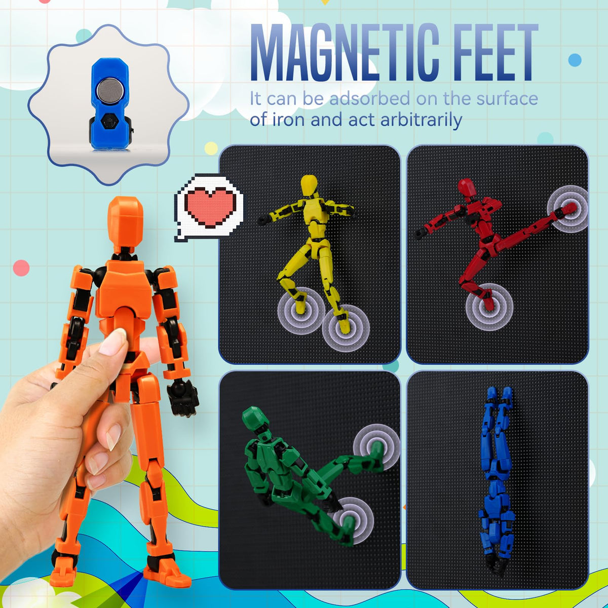 GAOFBA [Assembly Complete] Dummy 13 Action Figures with Magnetic Suction Function, Lucky Titan 13 Action Figures, Multi-Jointed Movable?with 3