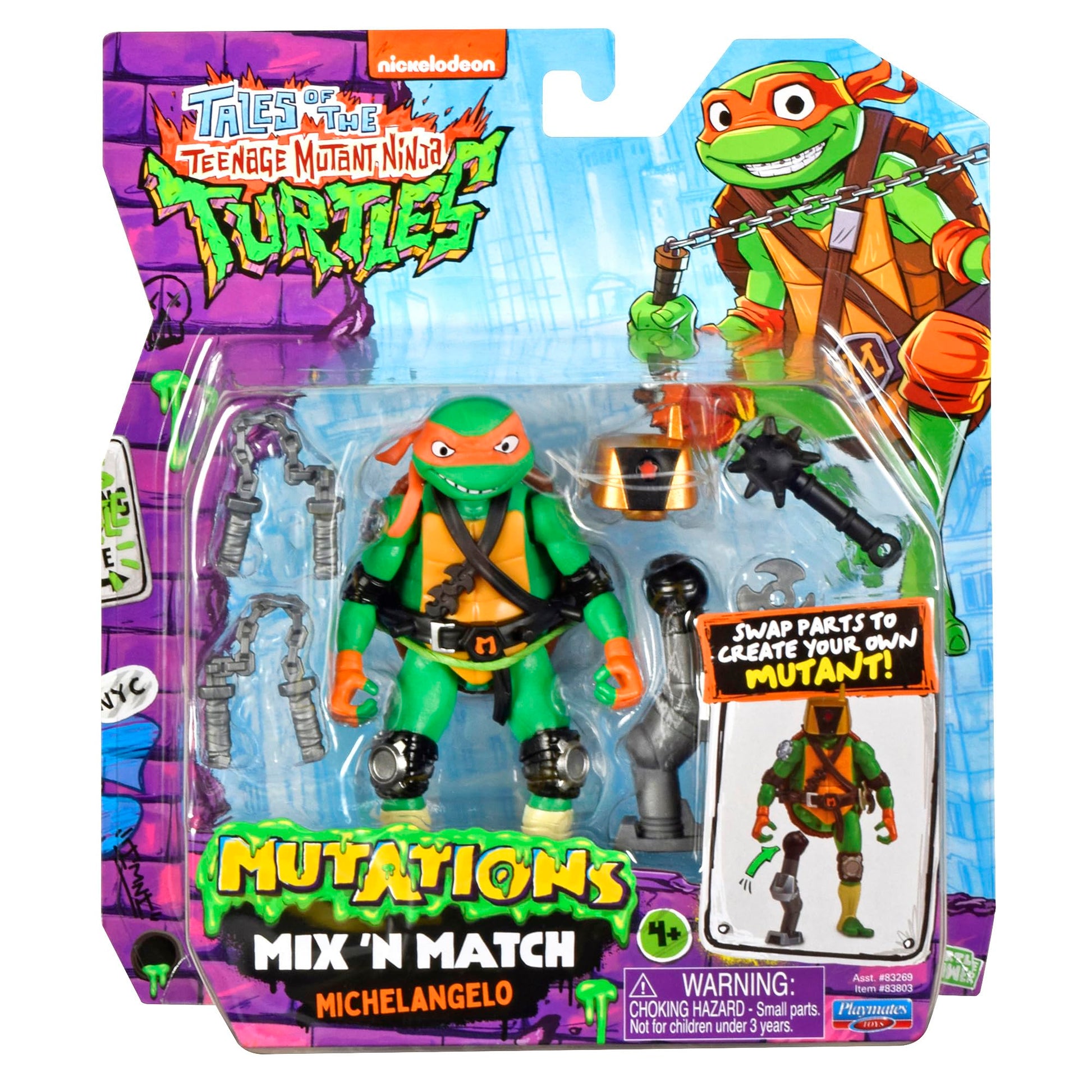 Tales of Teenage Mutant Ninja Turtles: Mutations Mix & Match 4.5" Michelangelo Basic Action Figure Asst by Playmates Toys