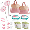 ROBOTIME 2-Person Bug Catcher Kit for Kids - Complete Pink Outdoor Explorer Set with Double Tools for Siblings & Friends (Ages 3+)