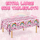 3Pcs Pink Bow tie Happy Birthday Decorations, Cartoon Cat Birthday Party Tablecloth, Disposable Rectangle Table Cover for Girls Party Theme