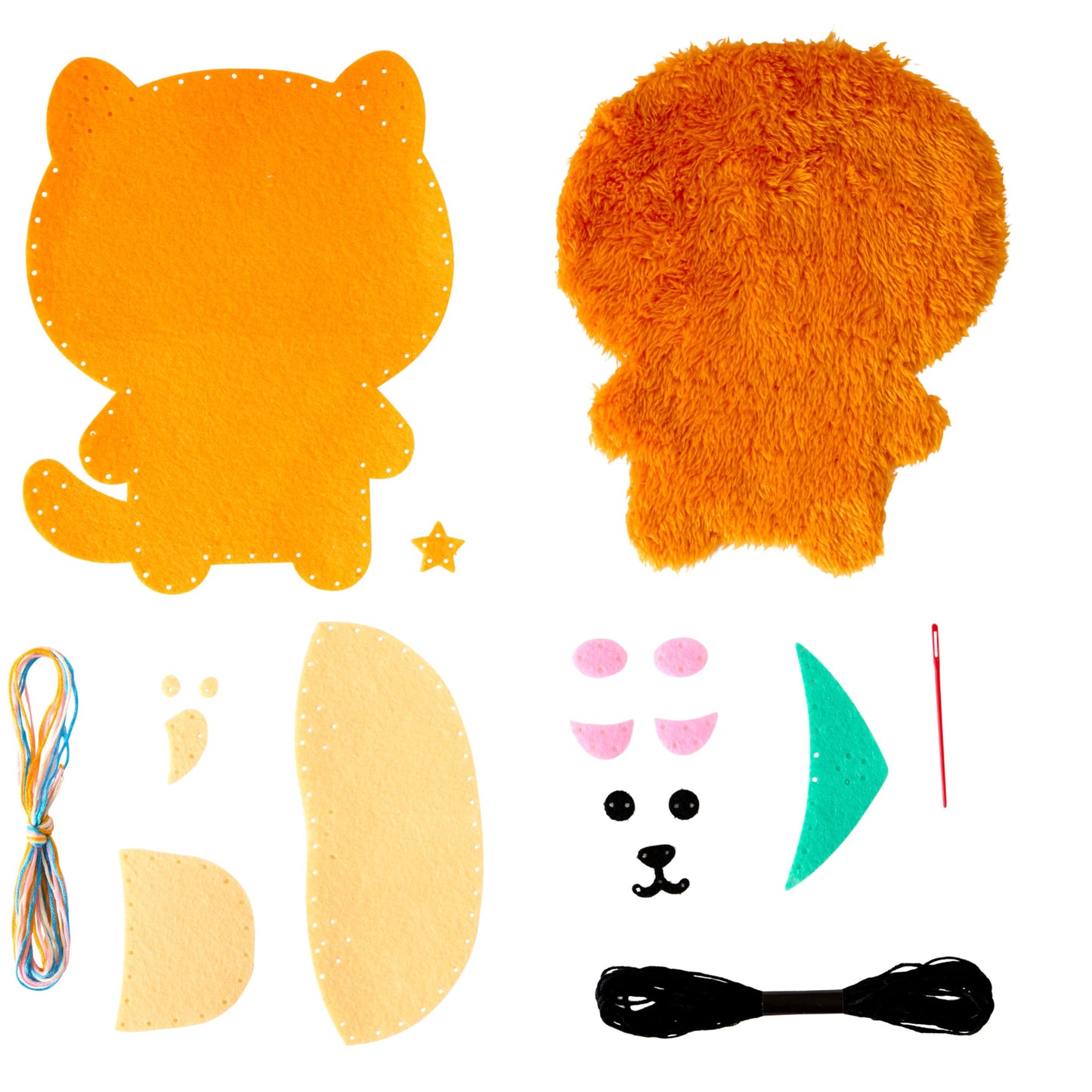 Anker Play 450633/DOM Sew-Tastic Kawaii Cuties Animal Sewing Kit for Kids, Sizes Vary, 42 Pieces, Multicolor
