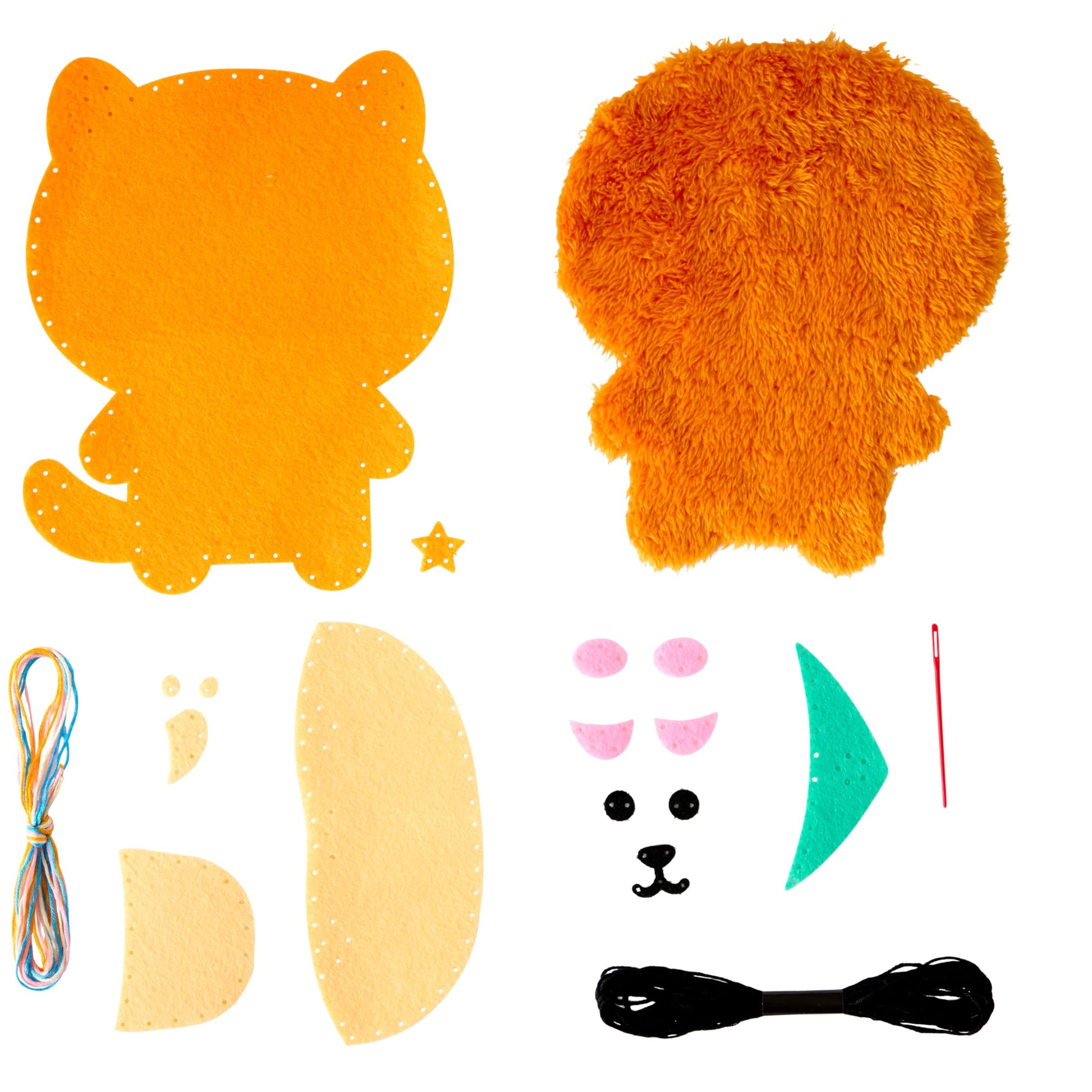 Anker Play 450633/DOM Sew-Tastic Kawaii Cuties Animal Sewing Kit for Kids, Sizes Vary, 42 Pieces, Multicolor