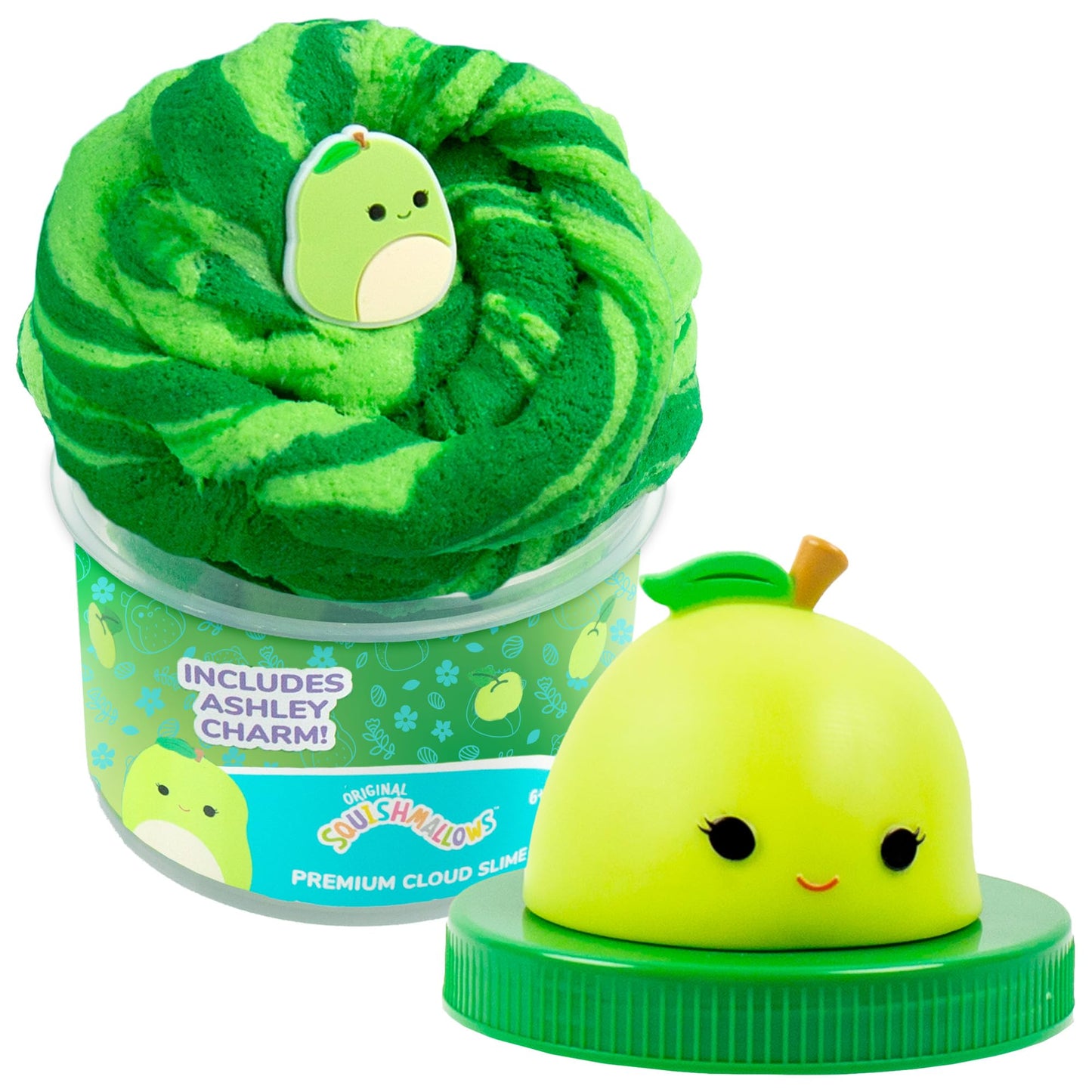 Original Squishmallows Scented Slime Jar, Green Apple, Ashely the Apple