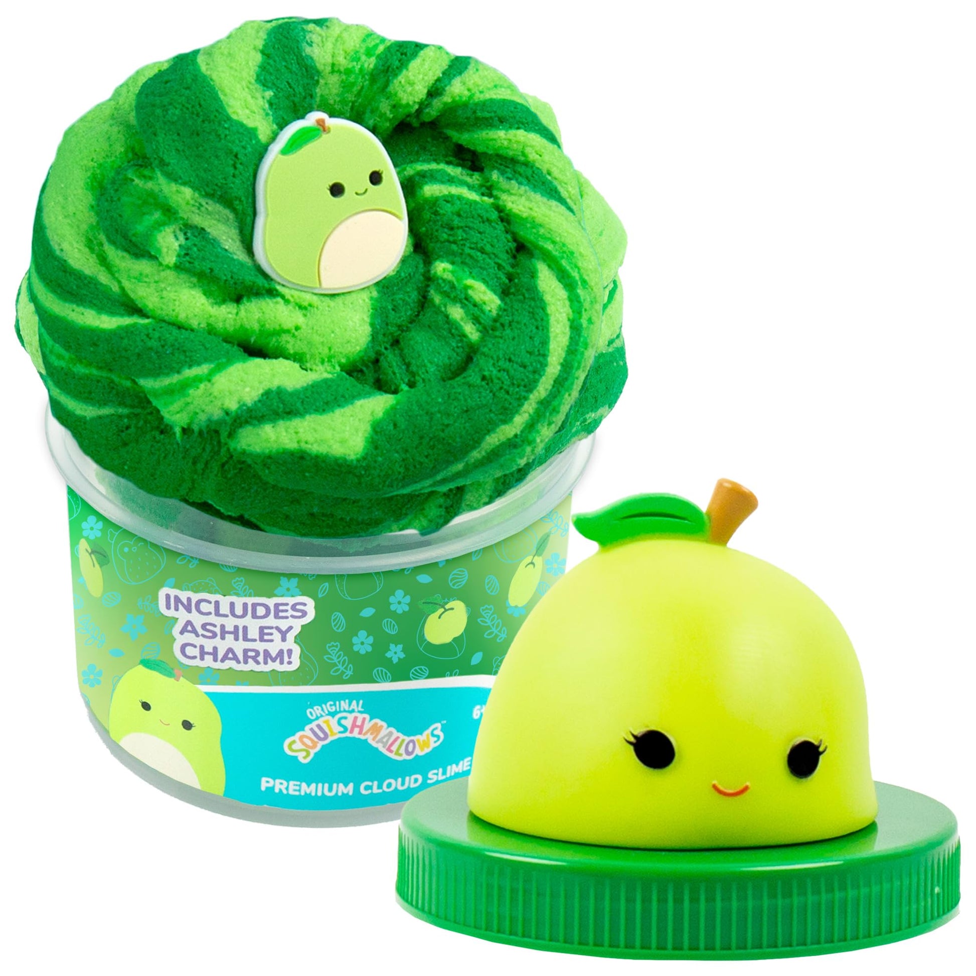 Original Squishmallows Scented Slime Jar, Green Apple, Ashely the Apple