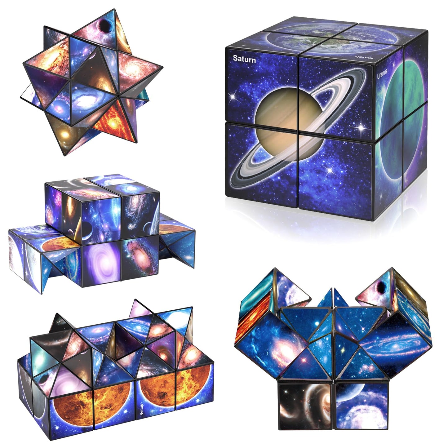 Euclidean Cube Fidget Toys for Kids 2 in 1 Star Cube Magic Cube Puzzle Toys