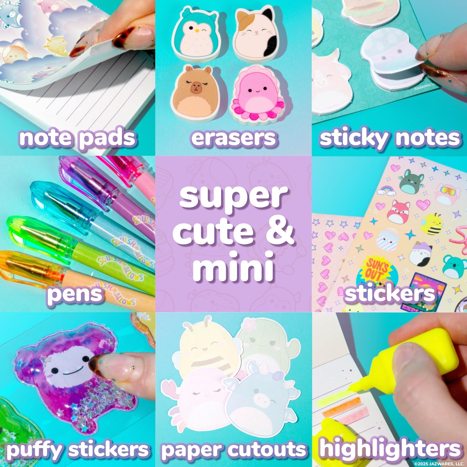 Squishmallows Original Mini Squish Squad Collection, Stationery Set, Over 750 Pieces
