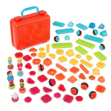 Battat - Bristle Blocks - STEM Interlocking Building Blocks - 85 Pieces Playset - Reusable Storage Bin - Developmental Toys for Toddlers & Kids - 2+