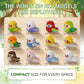 BOIQJSI 12 Styles Cute Parrot Bird Mini Building Blocks Set, Animal Party Favors Brick Kit, Collectible Desk Decor Ideal for Relaxation and Gifting.