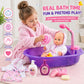 Liberty Imports Baby Bath Toys 13-Inch Little Newborn Doll Bath Set - Real Working Bathtub with Detachable Shower Spray and Accessories for Kids