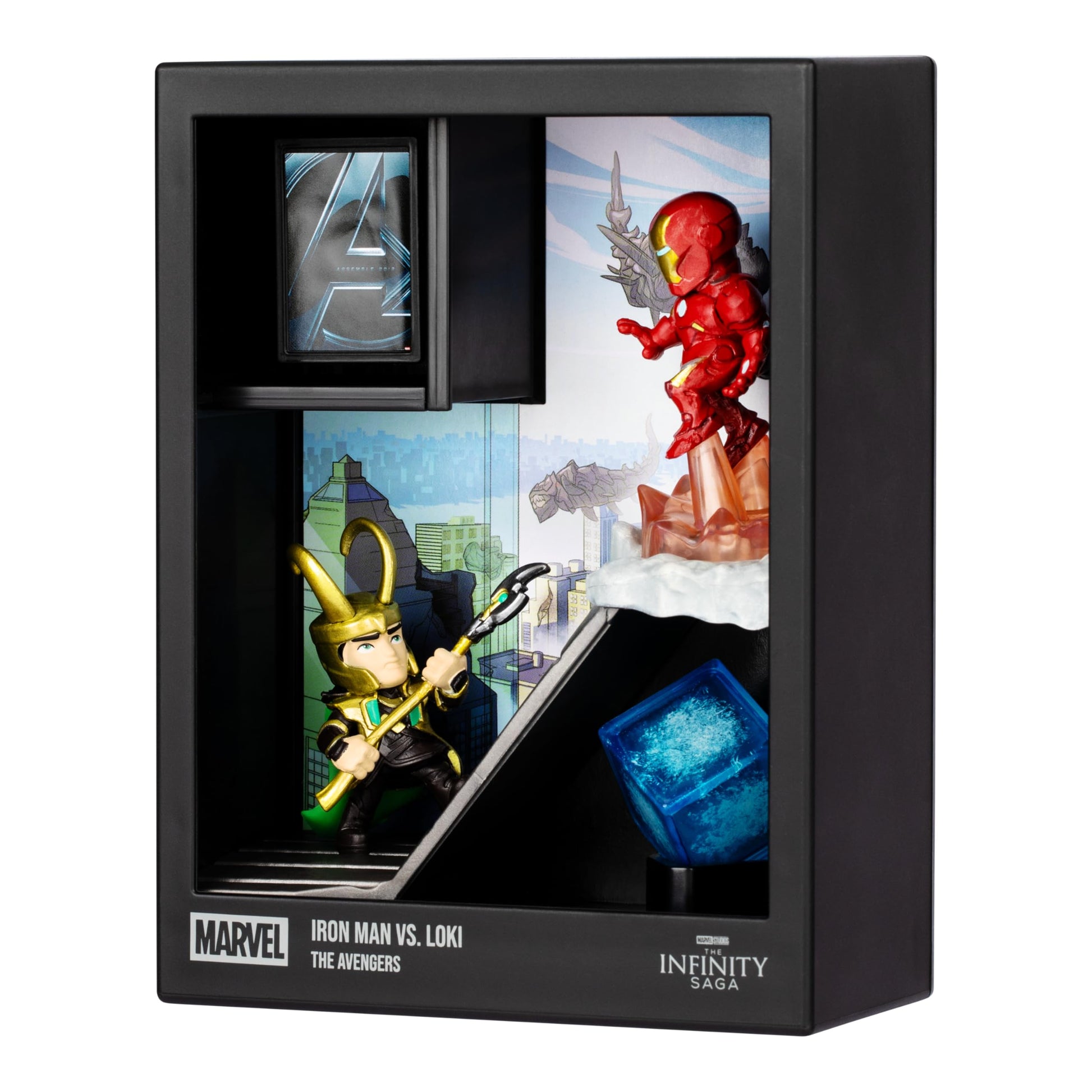 FANDROP MV04-Mavel Studios' The Avengers - Iron Man VS. Loki, FANDROP Combines an Epic Diorama, Artifacts & Scene Marker Creating A Display to Enhance