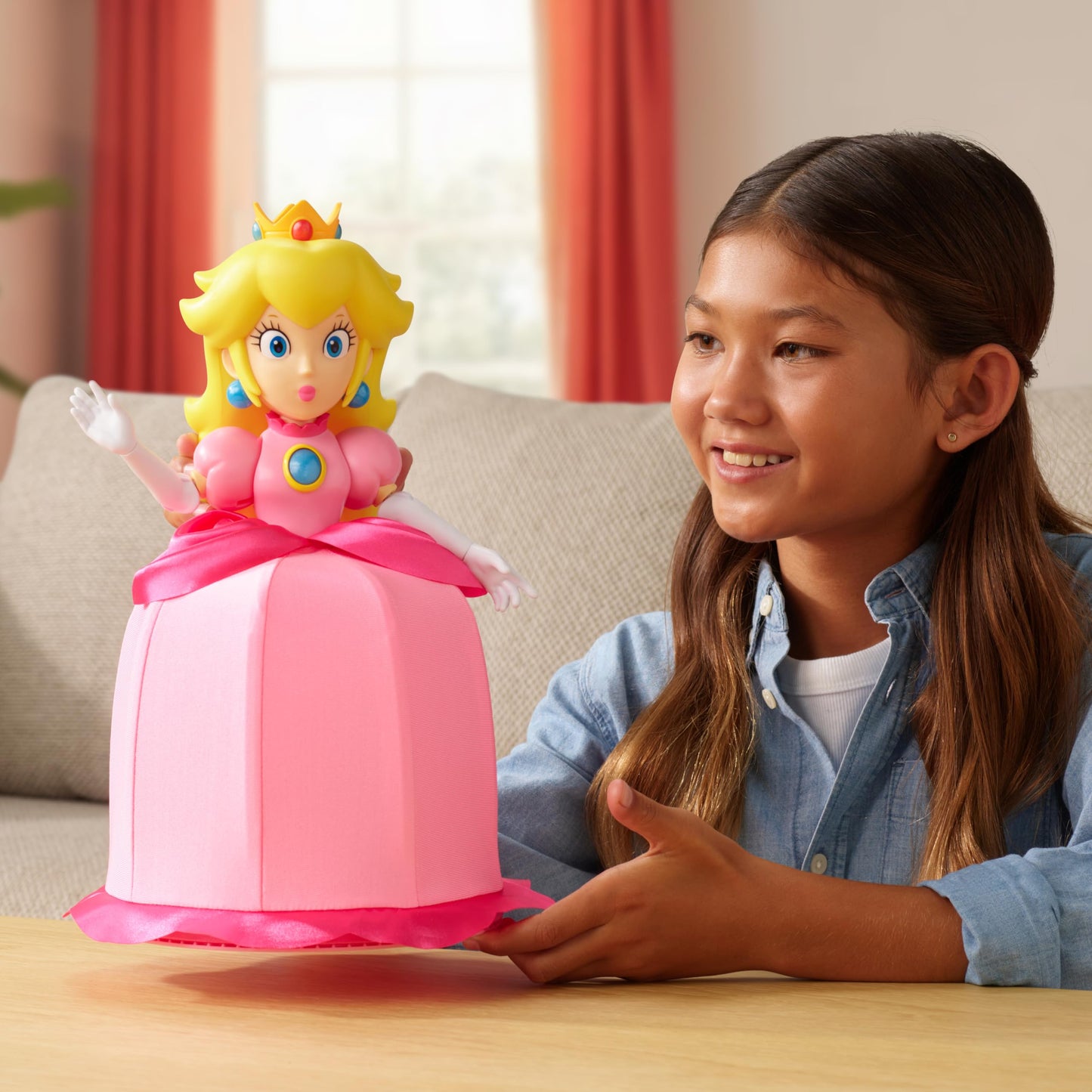 Super Mario Yours Truly, Princess Peach Collectible Action Figure Doll Stands Approximately 12 Inches TalI, with 6 Points of Articulation, 25+ Video
