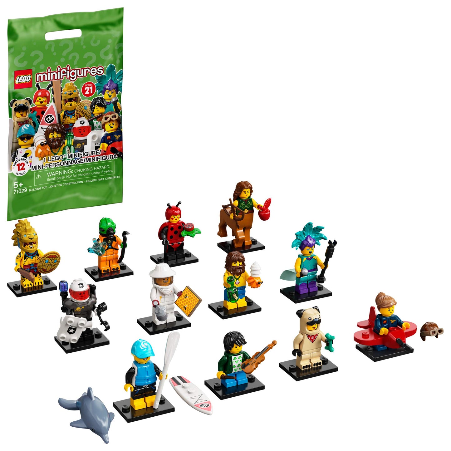Lego Minifigures Series 21 71029 Limited Edition Collectible Building Kit, New 2021 (1 of 12 to Collect)