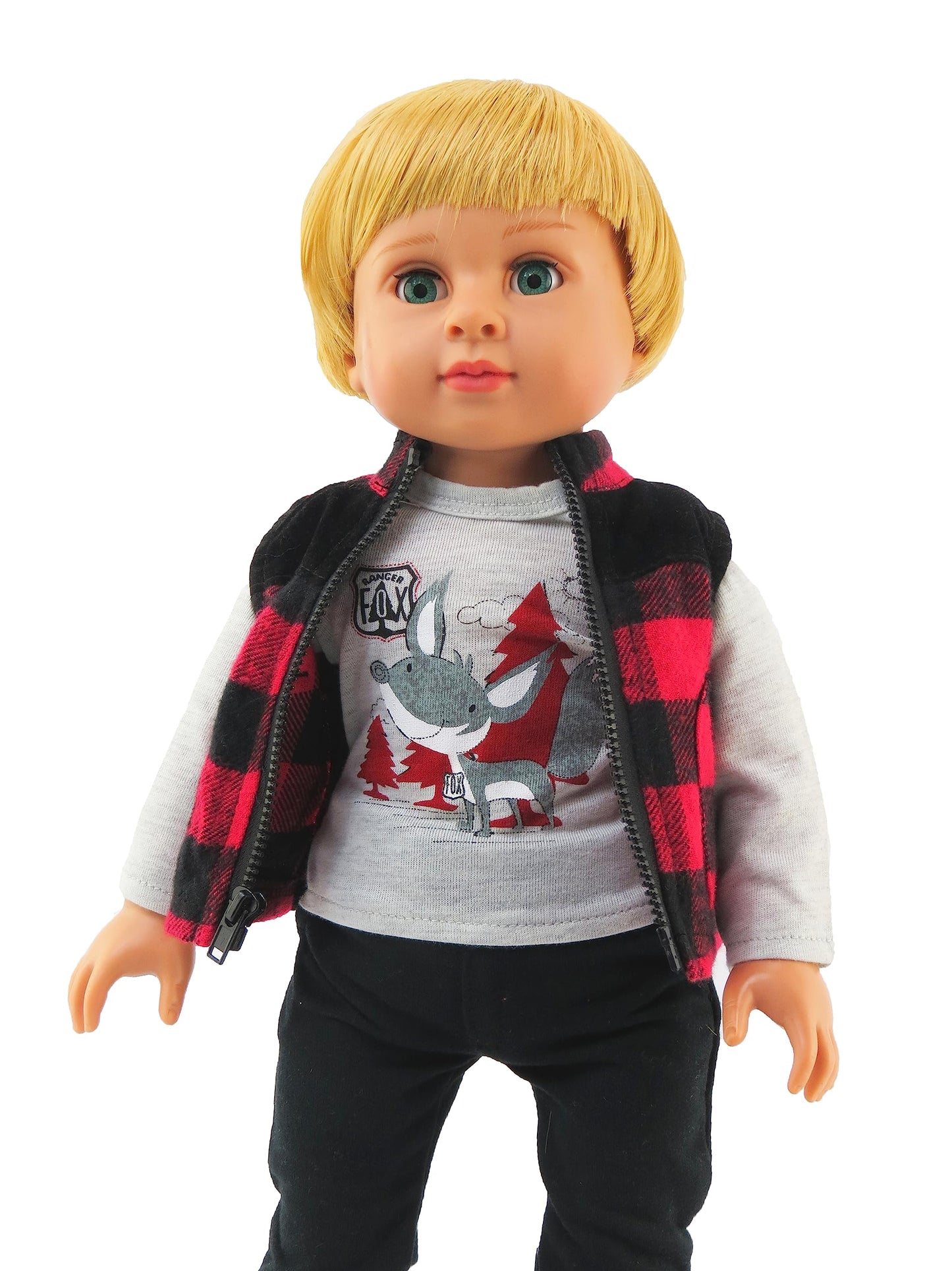 American Fashion World Boy’s Outdoorsy 3 Piece Vest and Pant Sets for 18-Inch Dolls | Premium Quality & Trendy Design