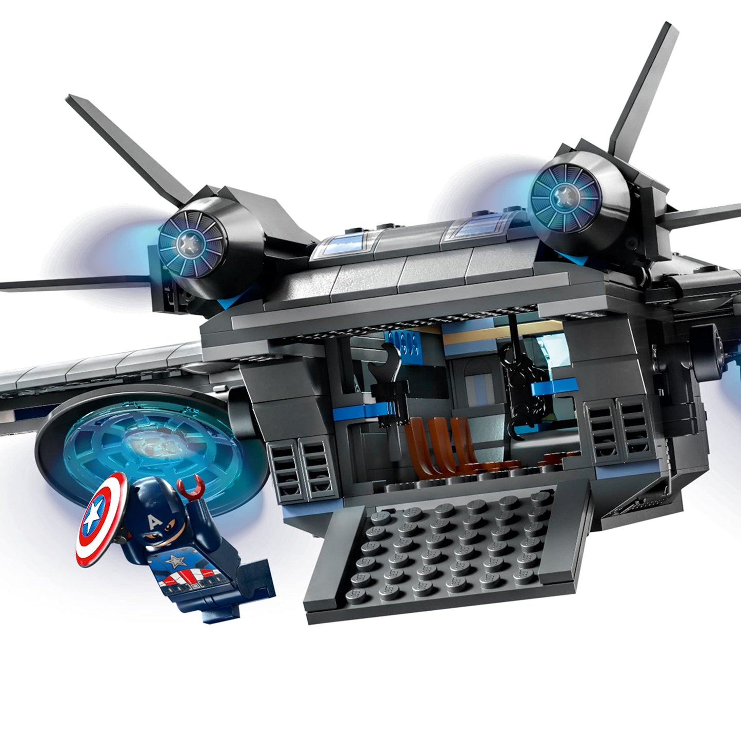 LEGO Marvel The Avengers Quinjet 76248, Spaceship Building Toy Set with Thor, Iron Man, Black Widow, Loki and Captain America Minifigures, Infinity