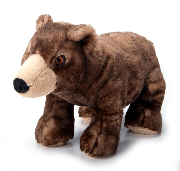 The Petting Zoo Brown Bear Stuffed Animal Plushie, Gifts for Kids, Earth Keeperz Wildlife Animals, Zoologee Brown Bear Plush Toy, 12 inches