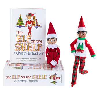 Elf on The Shelf Box Set with Blue Eyed Girl Scout Elf & Claus Couture Collection Tree Farm PJs Accessory [Multi-Item Bundle]