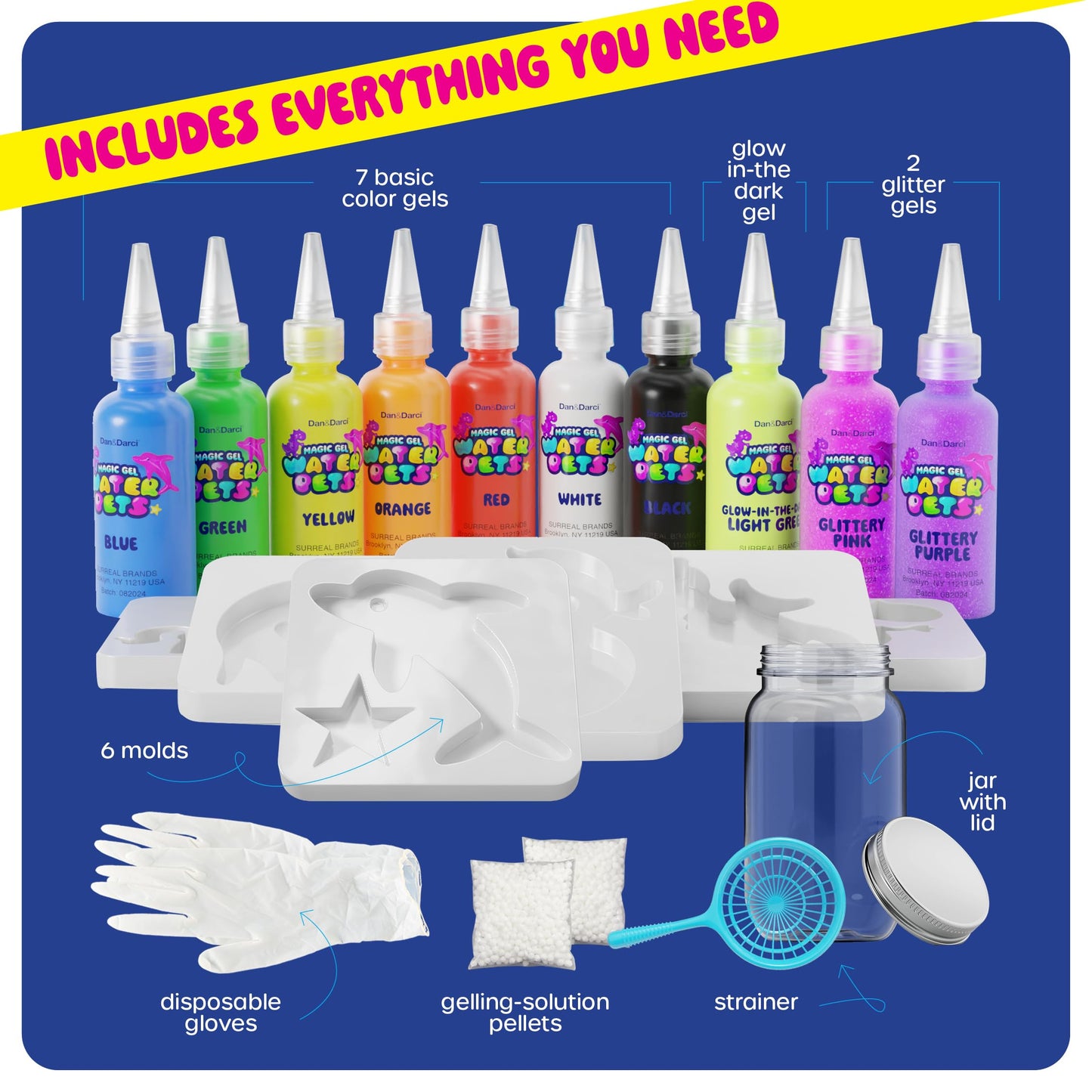 Dan&Darci Aqua Fairy Water Gel Kit for Kids - Gifts for Girls - Magic Elf Toy Kits - Waters Pets - DIY Squishy Maker Set - Craft for Kids - Make Your