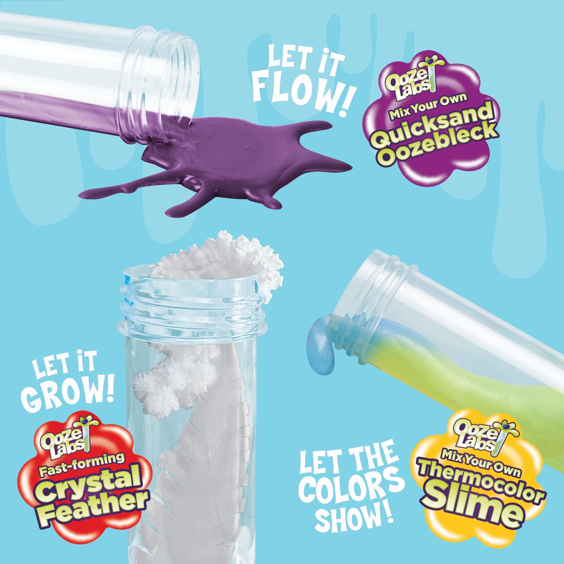 Thames & Kosmos Ooze Labs: Big Box of Science | 5 Fun, Simple, Safe STEM Experiments | DIY Slimes, Crystal Feather, Instant Snow, Oobleck | Great