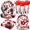 Halloween Bloody Party Plates Supplies Tableware Bloody Plates and Npkins
