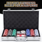 Gamie Poker Set in Aluminum Case, Casino Poker chip Kit with 300 Chips, 2 Decks of Playing Cards, 5 Dice, and 1 Deluxe Case, Fun Game Night Supplies
