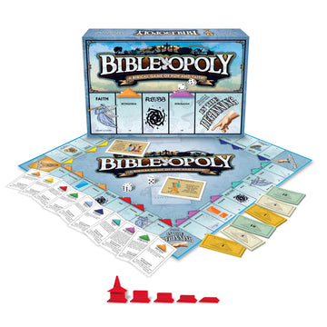 Late for The Sky Bibleopoly Family Board Game - Faith-Based Cooperative Christian Play for 2-6 Players, Ages 8+, Bible History, Build a Church