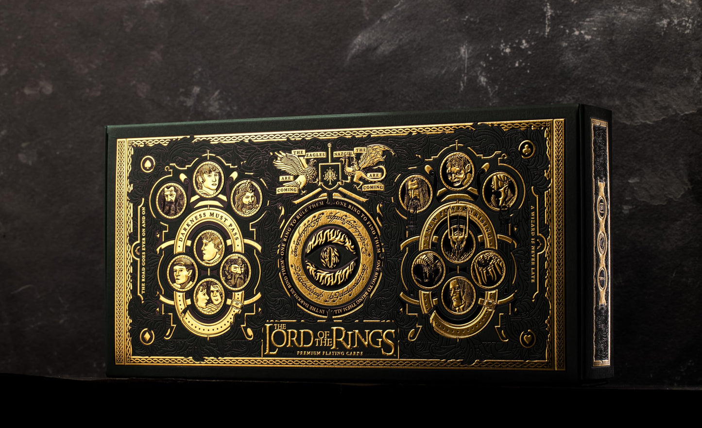 theory11 Lord of the Rings Playing Card Box Set - 4 Decks with Standard & Gold Foil Editions, Middle Earth Map Box, Movie Theme Poker Cards for Magic