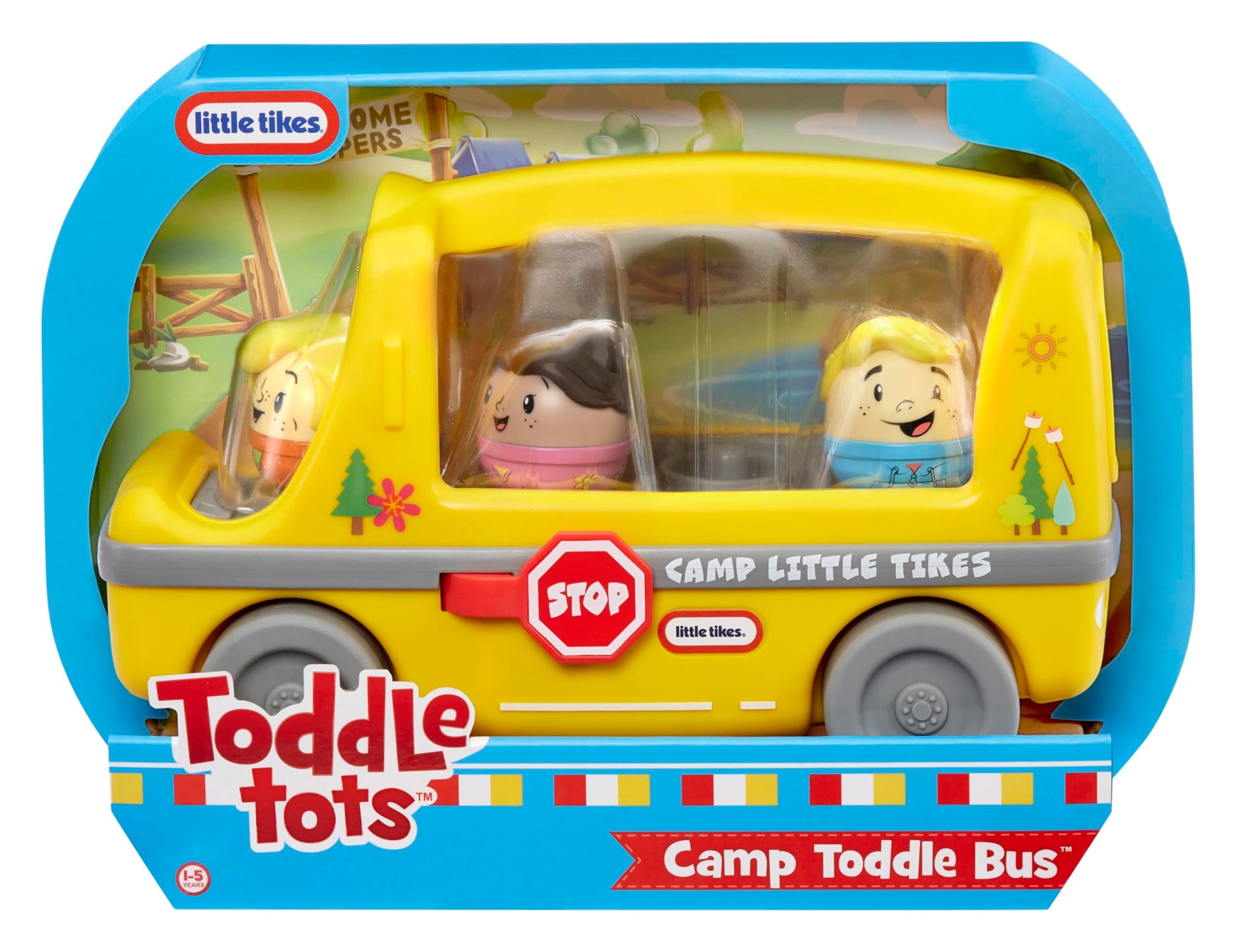Little tikes Toddle Tots Camp Toddle Bus - Toddle Playset, Includes Bus & 3 Character Figures for Pretend Play, Toy and Present for Toddlers and Kids