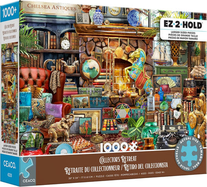Ceaco - EZ2Hold - Collector's Retreat - 1000 Piece Jigsaw Puzzle for Adults - Challenging Puzzle Perfect for Game Nights - Finished Size is 30 x 24