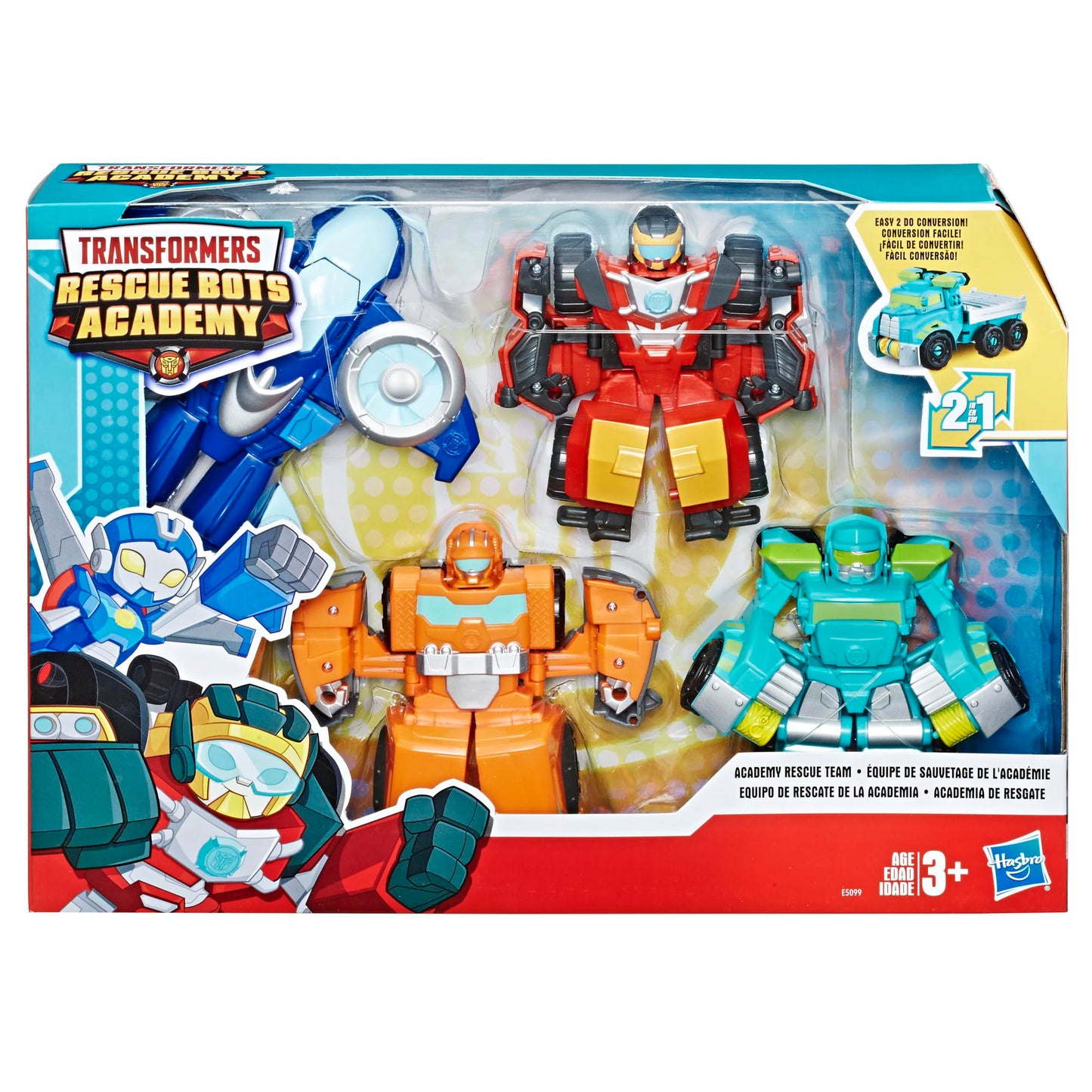Playskool Heroes Transformers Rescue Bots Academy Rescue Team Pack, 4 Collectible 4.5" Converting Action Figures, Toys for Kids Ages 3 & Up (Amazon