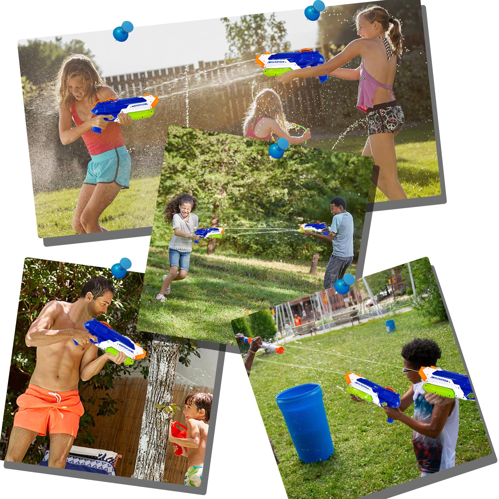 Water Guns for Kids - Summer Soaker Squirt Guns, 400CC/40ft for 3 Years Old and up Boys Girls Adults - 2 Pack Outdoor Toy for Swimming Pool Yard Lawn