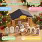 WOODENFUN Toy Nativity Set for Kids?Wooden Christmas Nativity Scene Miniature Holy Family Figurines Gifts for Children Boys Girls 3+ Years Old