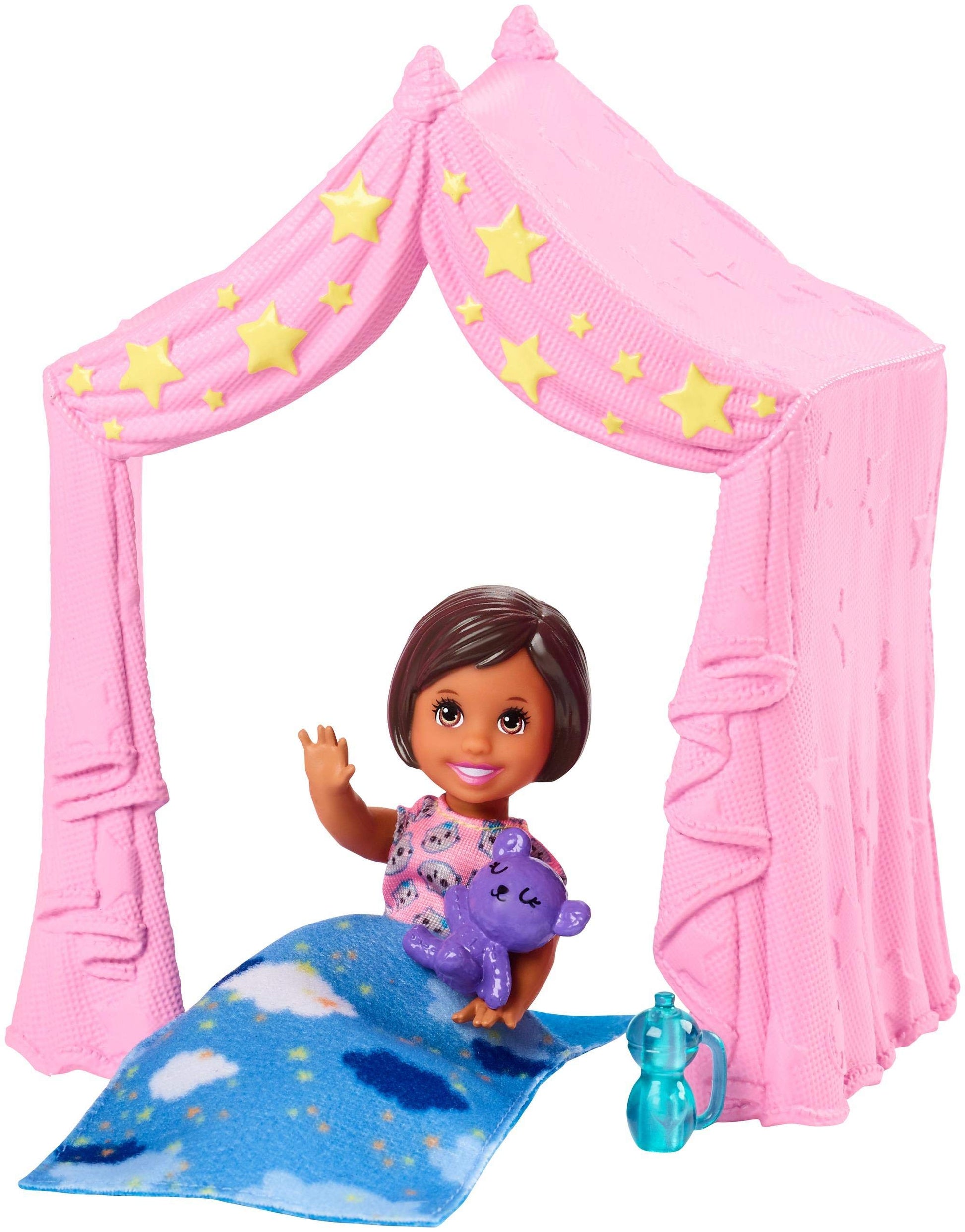 Barbie Skipper Babysitters Inc. Bedtime Playset with Small Doll, Tent and Sleeping Bag