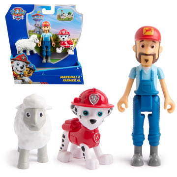 PAW Patrol Marshall & Farmer Al Sheep Figure Set, Kids Toys for Boys and Girls Ages 3+