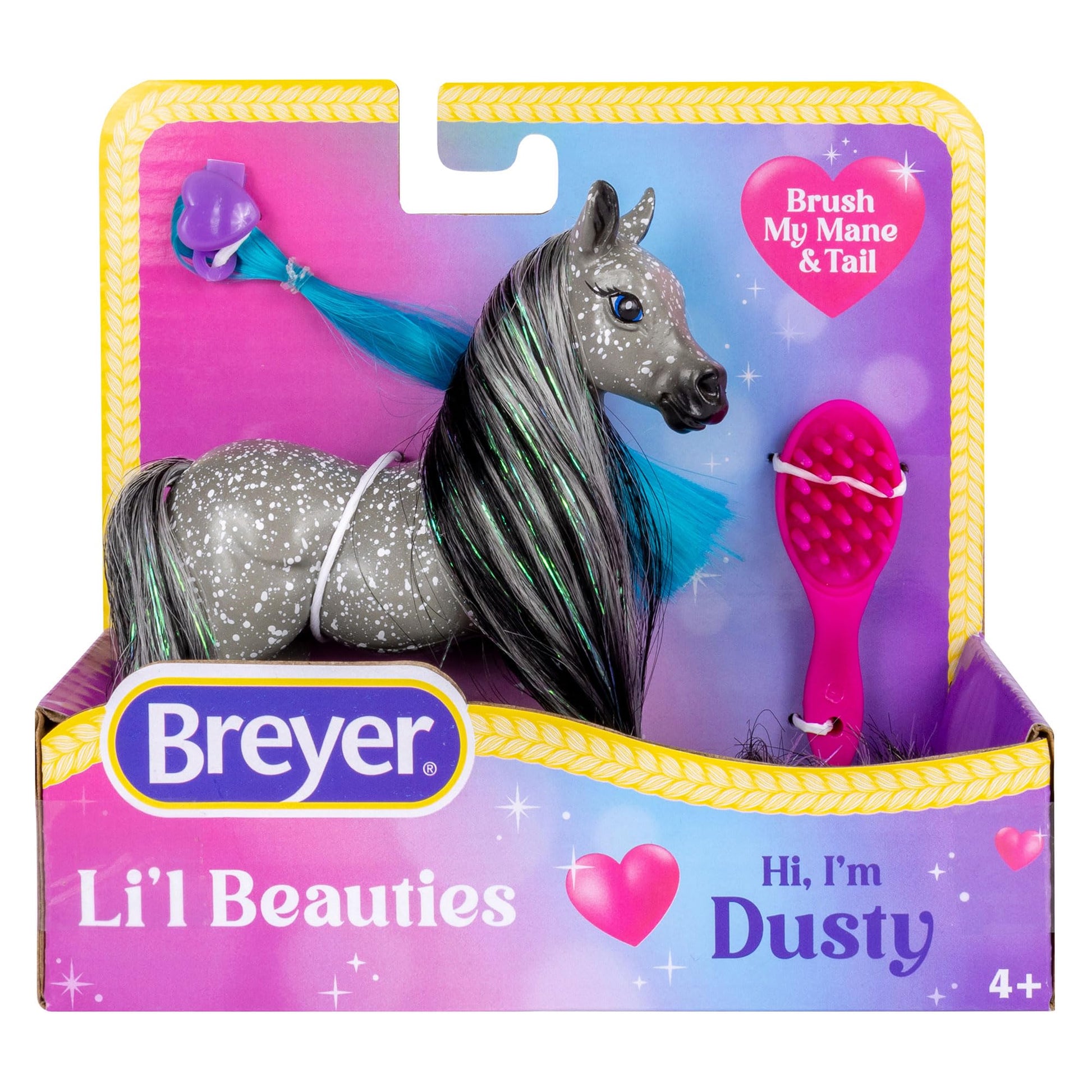 Breyer Horses Mane Beauty Li'l Beauties | Dusty - Horse | Brushable Mane and Tail | 4.25" L x 3.25" H | Model #B-MB-10378