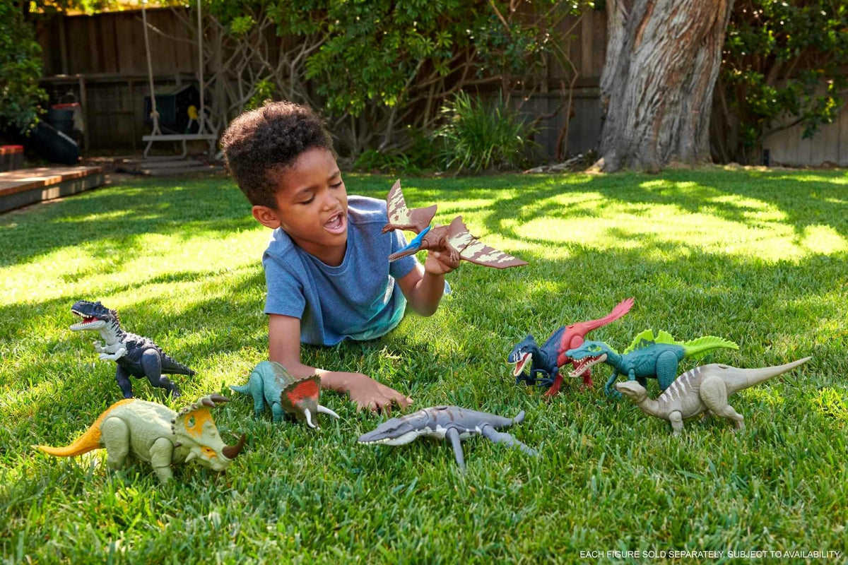 Mattel Jurassic World Dominion Roar Strikers Dinosaur Action Figure with Roaring Sound & Attack Action, Pternanodon Dino Toy Includes Downloadable App