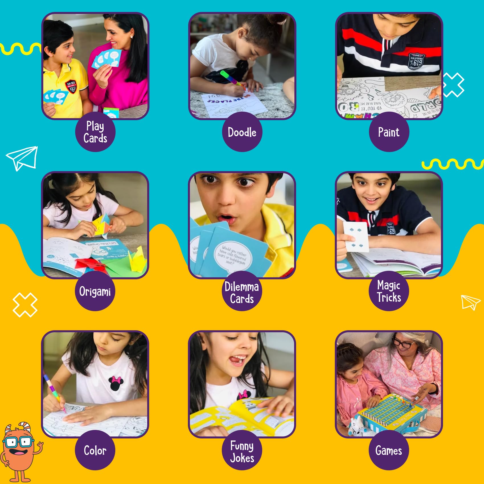 Open The Joy Feel Better Box - Get Well Soon Gifts for Kids, 50+ Fun Activities, Games & Toys - Kids Activity Gift Box with Crafts, Magic Tricks