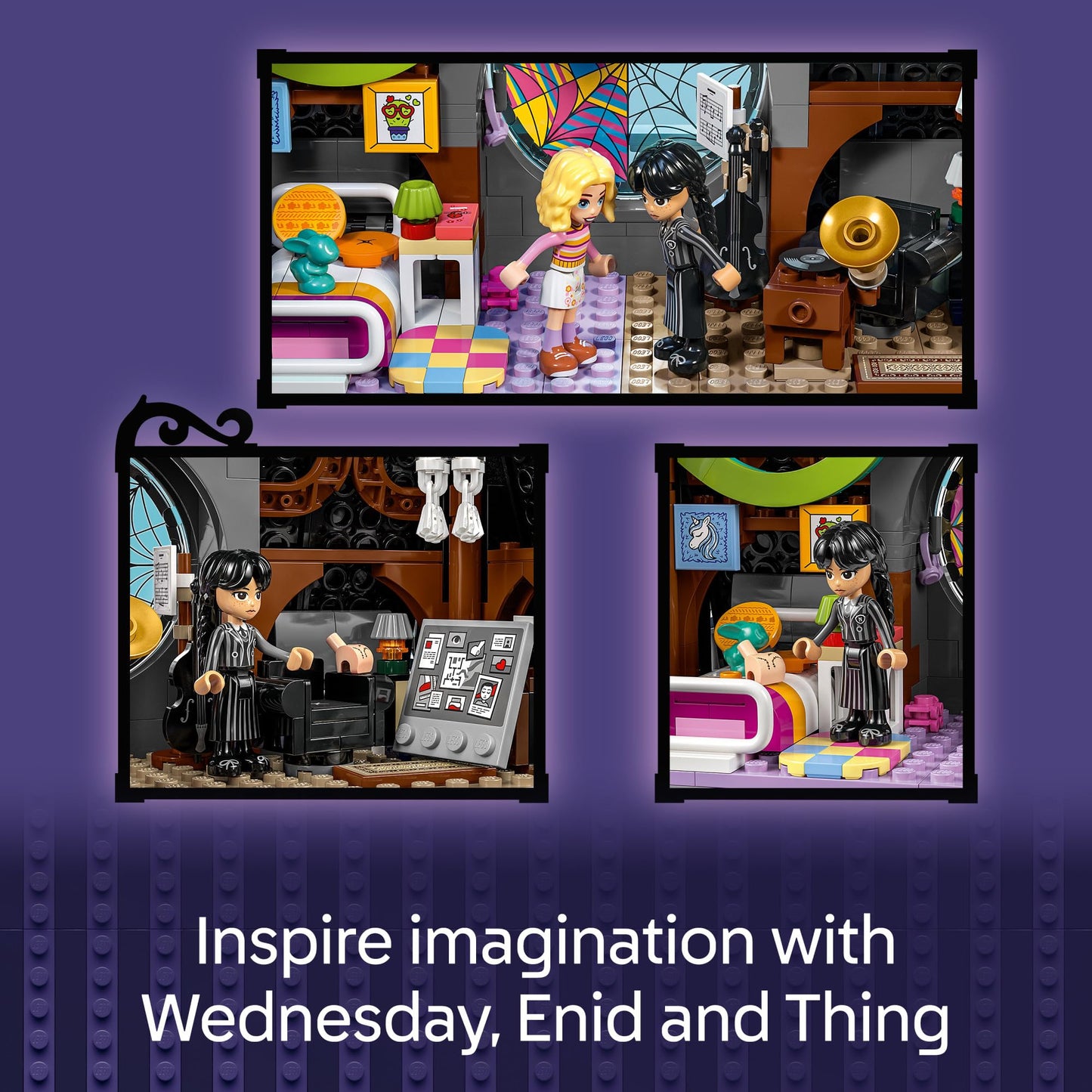 LEGO Wednesday & Enid's Dorm Room Playset - Building Toy for Pretend Play with 4 Minifigures - Wednesday Addams Doll for Kids, Girls & Boys, Ages 10+