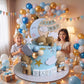 Bear Baby Shower Cake Topper Set, We Can Bearly Wait Cake Decoration with Ball Cake Decorations for Baby Boy Gender Reveal Birthday Party Supplies