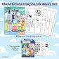 Bendon Official Bluey Imagine Ink Coloring Book Set 2 Pack with Mess-Free Markers, 16 Pages, 6 Magic Ink Markers, Built-in Storage Case, Travel Gift