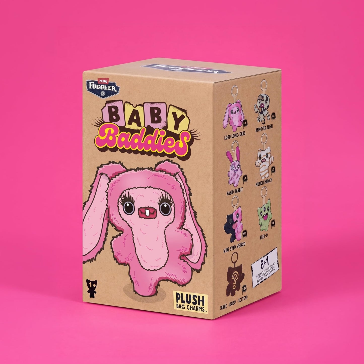 Fuggler Baby Baddies Fugg 5 Inch Plush Collectible Toy (6 Pack) by ZURU Featuring Funny Ugly Monster Design with Fierce Attitude, Bold Details,