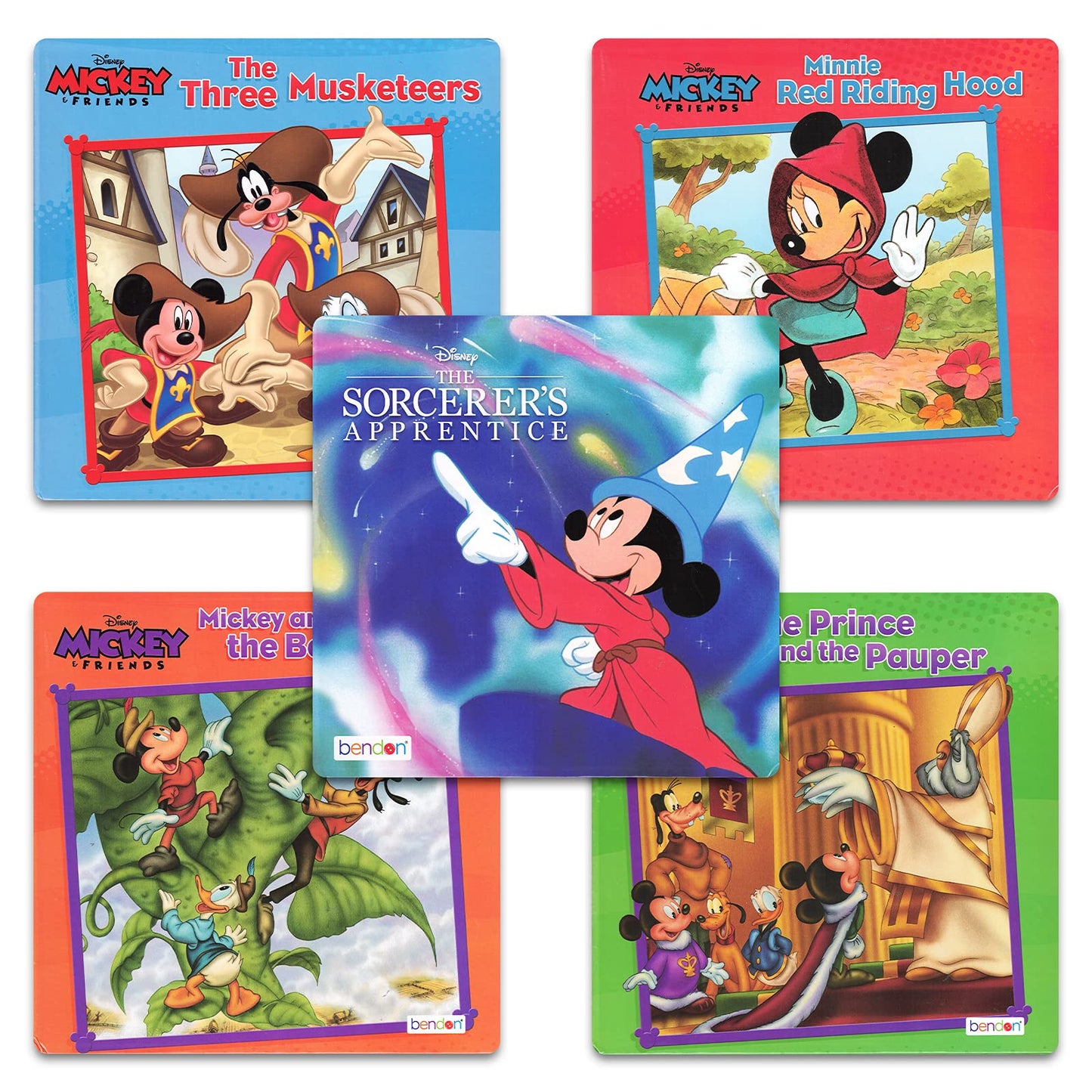 Mickey Mouse Bath Toys Set - 5 Pc Bundle with 5 Mickey Mouse Learn to Read Board Books | Mickey Bath Time Book