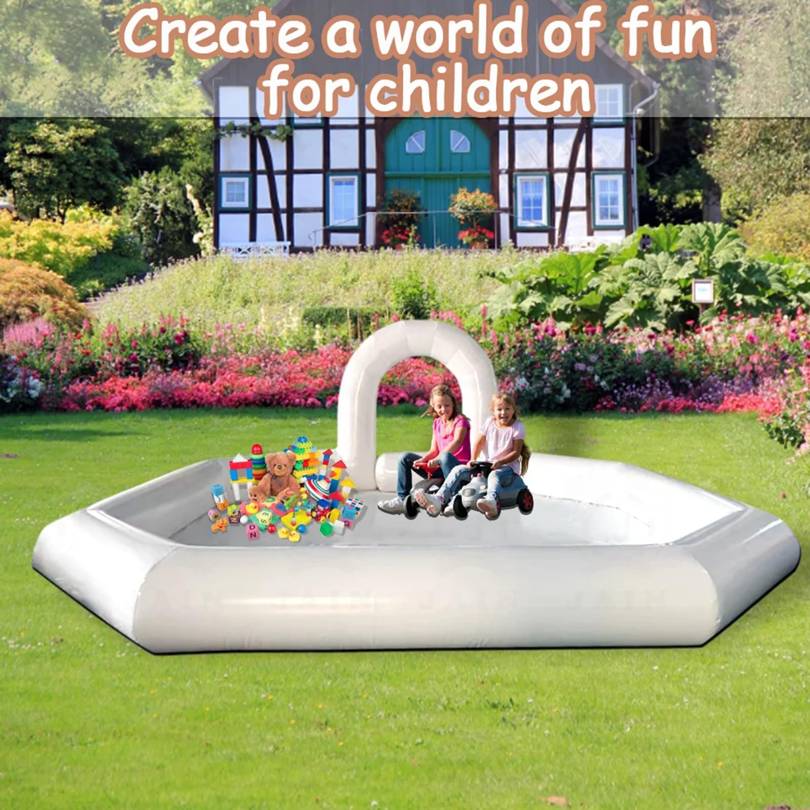Bumper Car Track Inflatable Racing Track for Bumper Car Race Track for Kids Bumper Cars 16.5x16.5FT Car Track Inflatable Go Kart Race Tracks, Tube