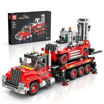Mould King Semi Truck Trailer Building Block with Forklift, 906 PCS Sets